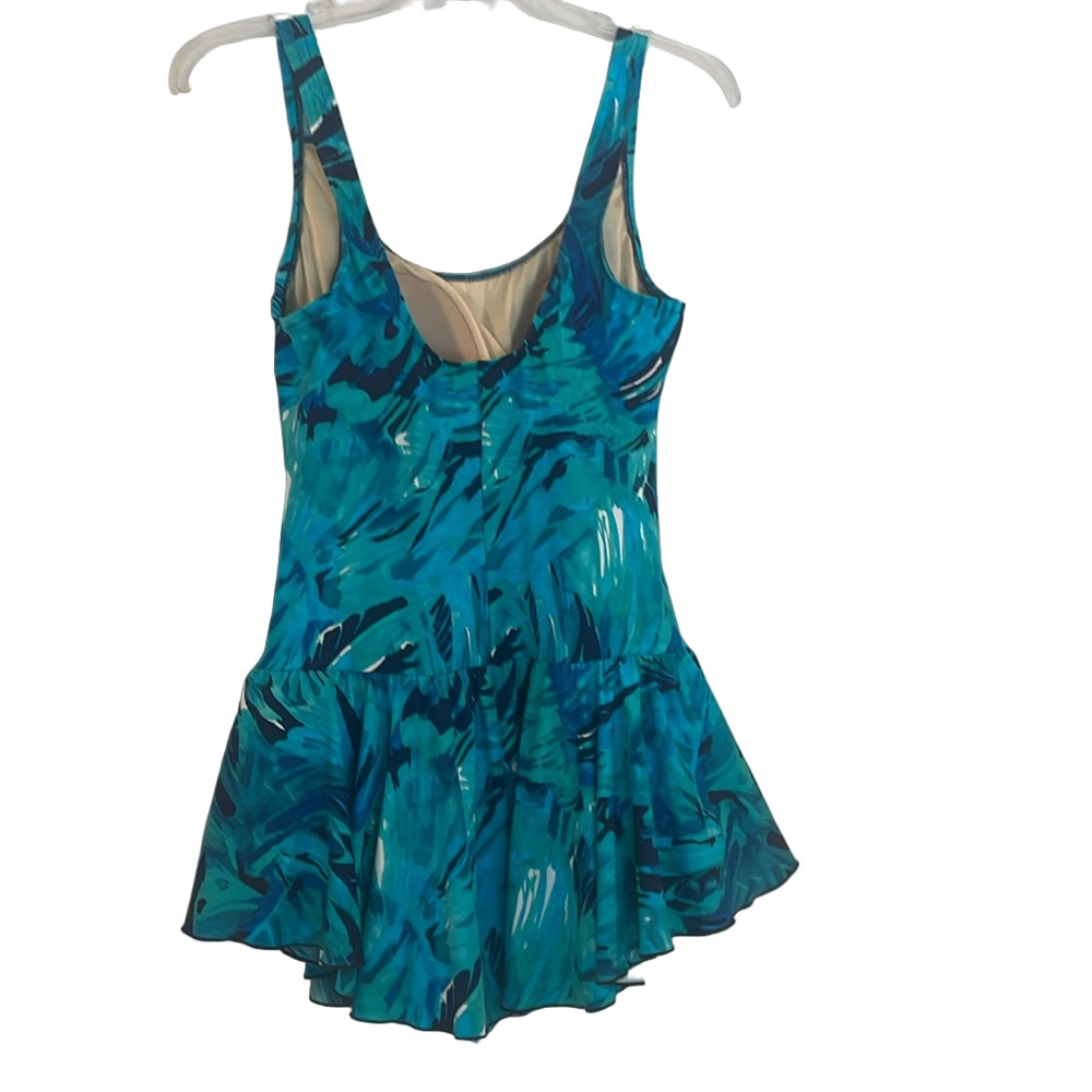 Blue Size 16 Women's Blue Patterned One Piece Swimsuit - Picture 6 of 11